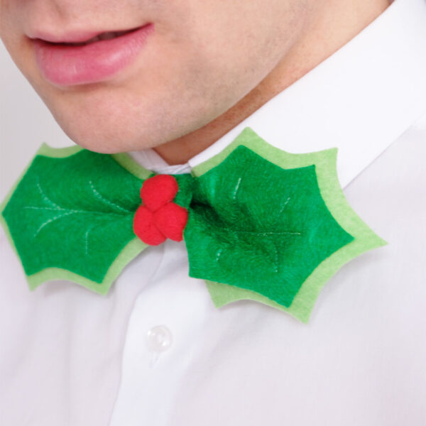 Make a DIY Holly Leaf Bow Tie Tutorial - Handmade Christmas Crafts for Men